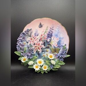 Lena Liu Garden Treasures Limited Edition Floral Butterfly Porcelain Plate